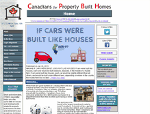Tablet Screenshot of canadiansforproperlybuilthomes.com